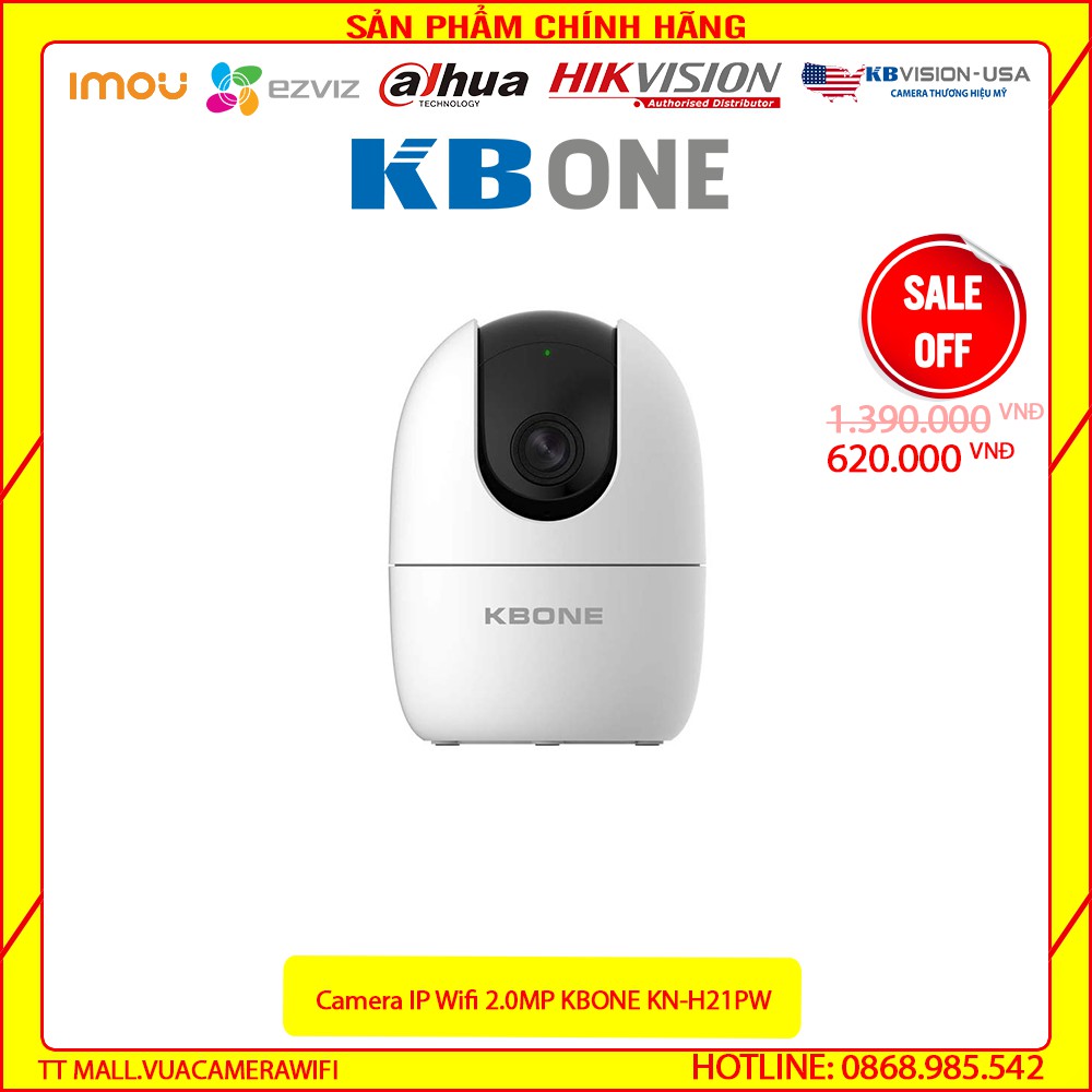 [GIÁ TỐT NHẤT] Camera IP KN - H21PW 2.0MP xoay 360 độ hỗ trợ thẻ nhớ bảo hành 2 năm