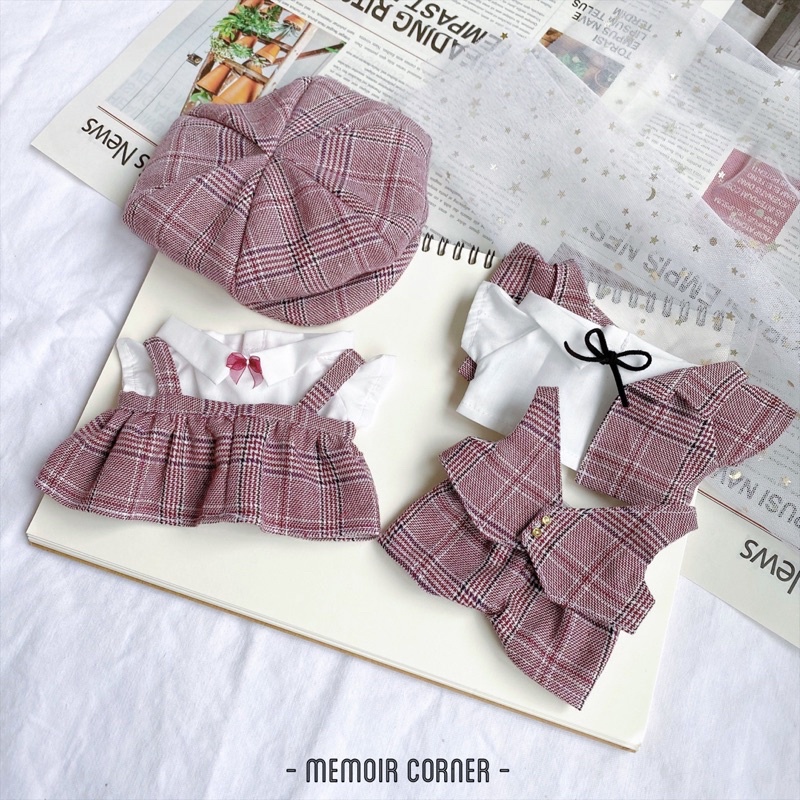 Outfit Doll 15cm &amp; 20cm - Set Suit họa tiết Glen Vector / tủ đồ Memoir