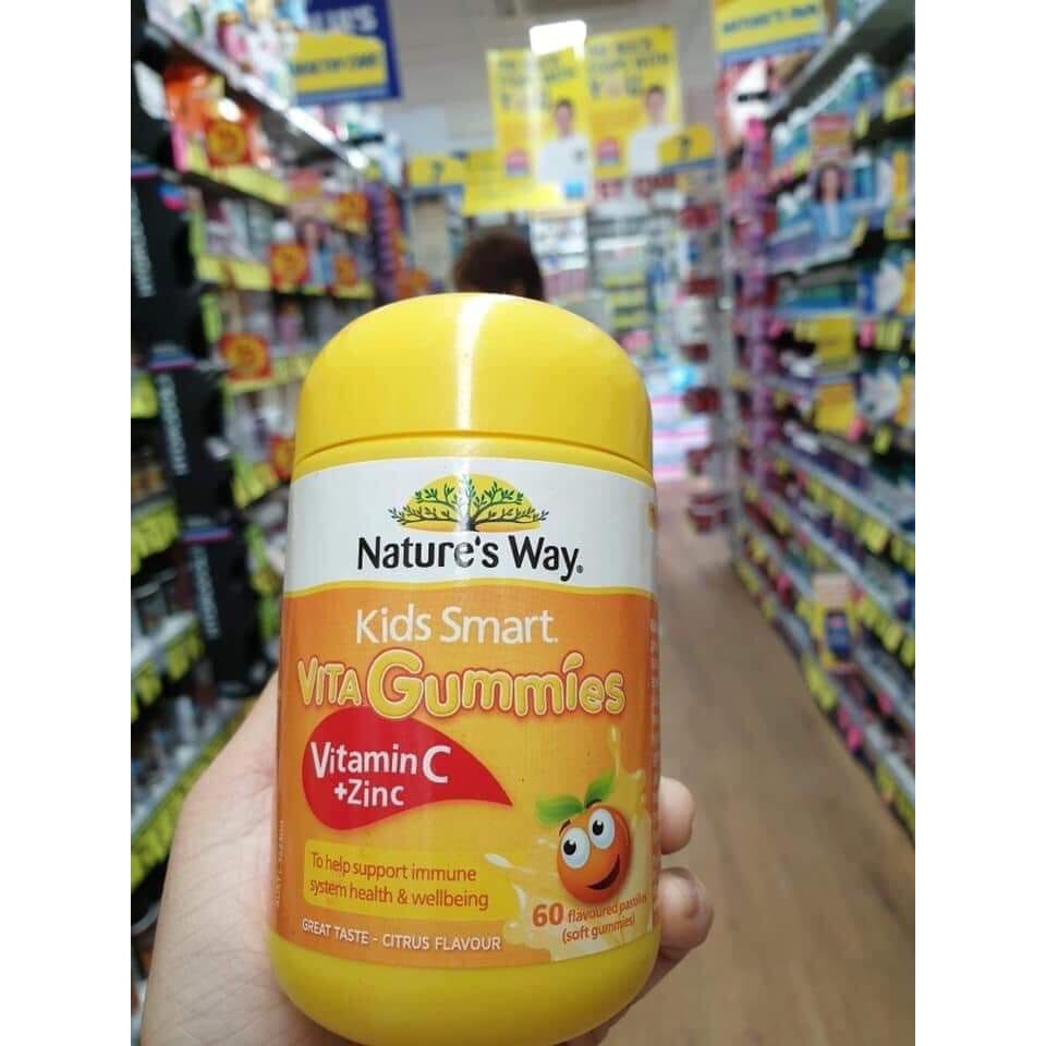 Nature's Way Kids Smart Vita Gummies Vitamin C & Zin C lọ 120 viên và 60 viên