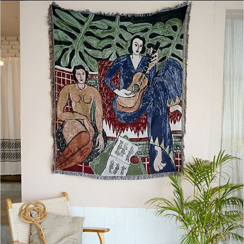 Thảm dệt vintage, họa tiết độc đáo, kute,.. dùng trong decor nhà cửa, cửa hàng.