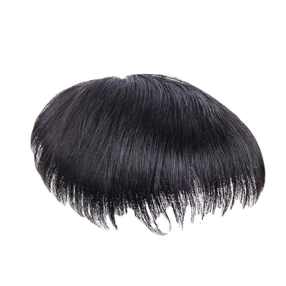 OCEANMAP Tóc Giả Thẳng Dài Màu Đen Tự Nhiên Có Mái Bên Thay Thế Cho Nam Giới