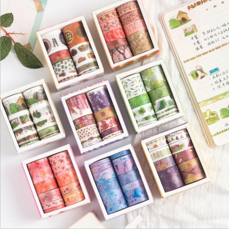 Set 10 cuộn băng keo washi tape xinh xắn ulzzang