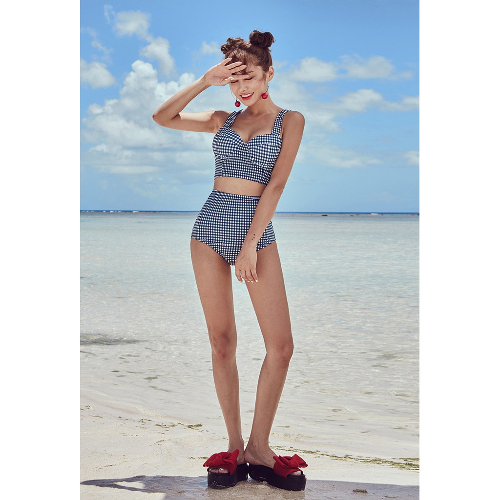 Bikini 2 mảnh kẻ caro thắt lơ | BigBuy360 - bigbuy360.vn