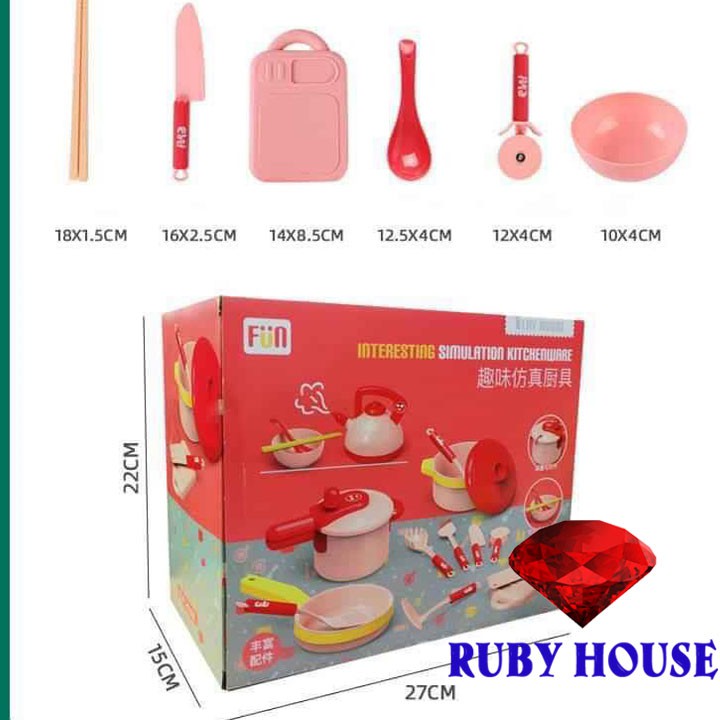 Bộ đồ chơi nấu ăn Hot 2020, đồ chơi trẻ em nấu ăn 36 chi tiết- Ruby House