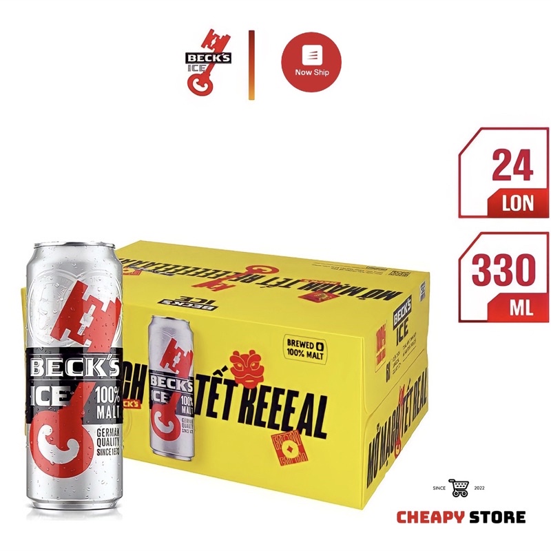 Bia BECK’S ICE thùng 24 lon 330ml (xả date cuối 06/2023)