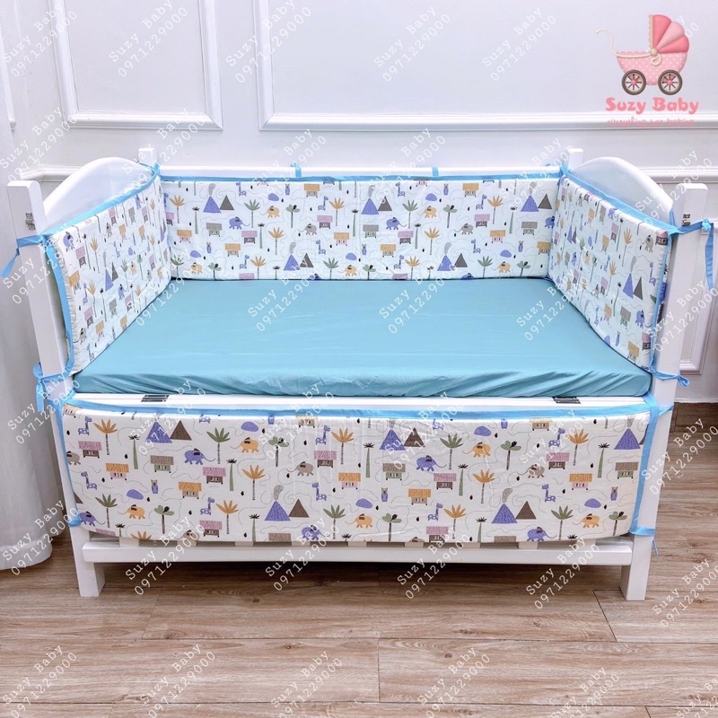 Set bộ quây cũi vải cotton cho bé