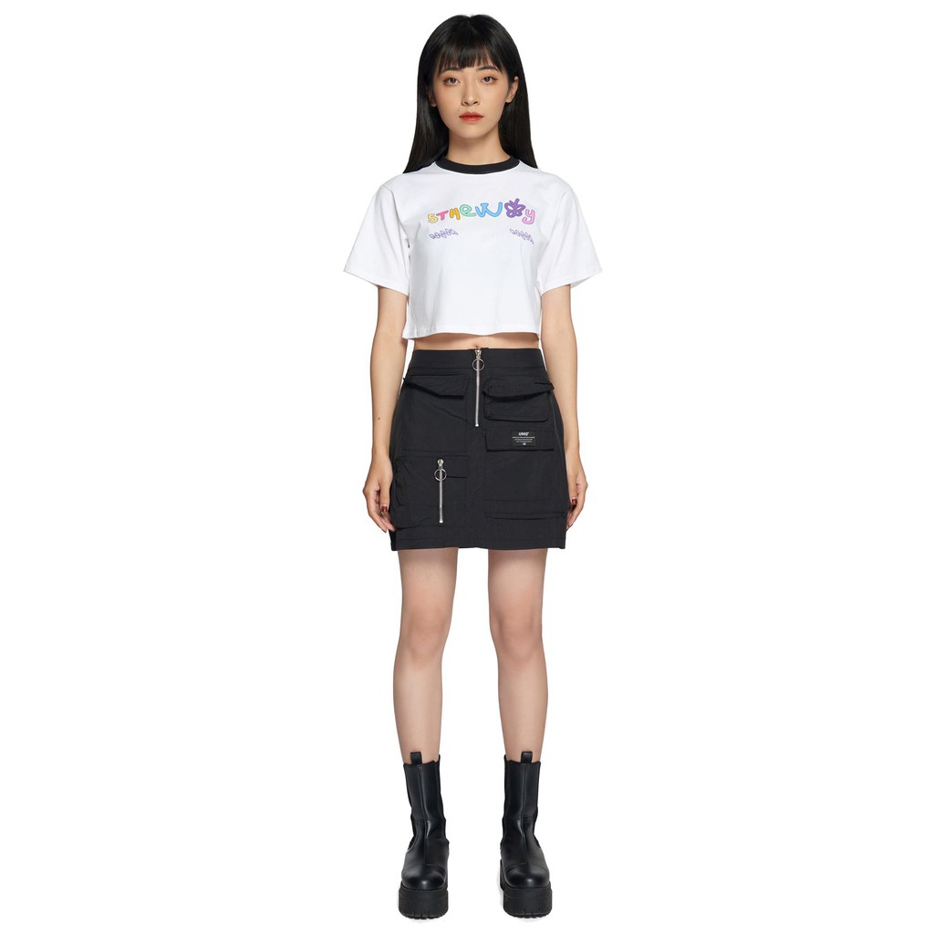 5THEWAY /teddy bear/ CROP TEE in WHITE aka Áo Croptop Trắng Tay Ngắn