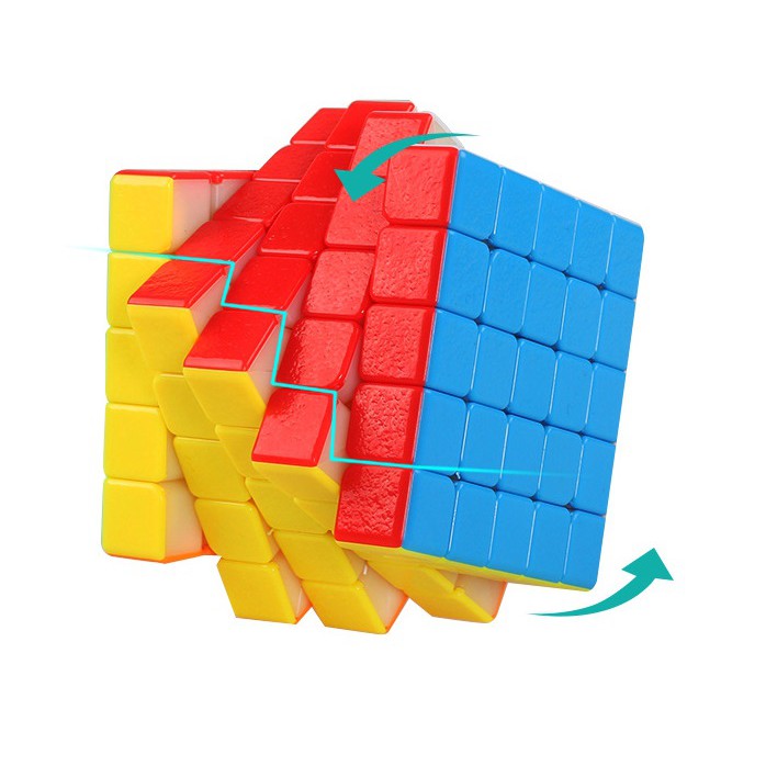✔️✔️ Combo Hộp 4 Rubik GEM 2x2 3x3 4x4 5x5 Xoay trơn mượt, bẻ góc tốt (Xanh)