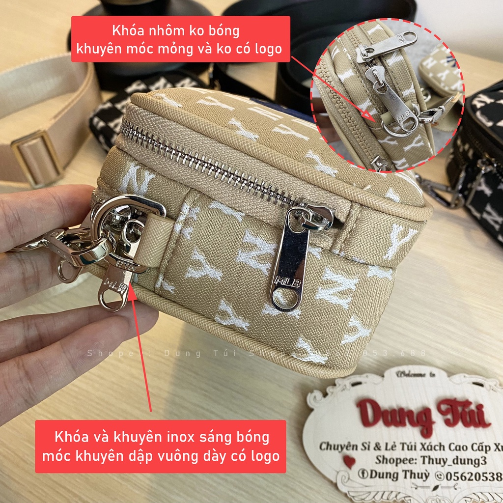 Túi đeo chéo NY size 18 kèm túi mini chất canvas dày  đủ màu