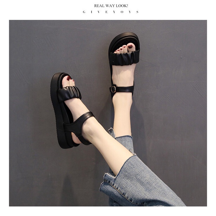 Giày Sandal Nữ Đi Học Quai Hậu Đế 3,5 Cm Mã K111