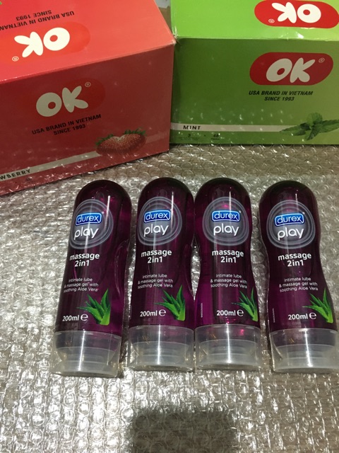 [ Cam kết chính Hãng ] Gel Bôi Trơn Durex Play Massage 2 In 1 Hương Bạc Hà Lô Hội  che tên sản phẩm khi giao hàng