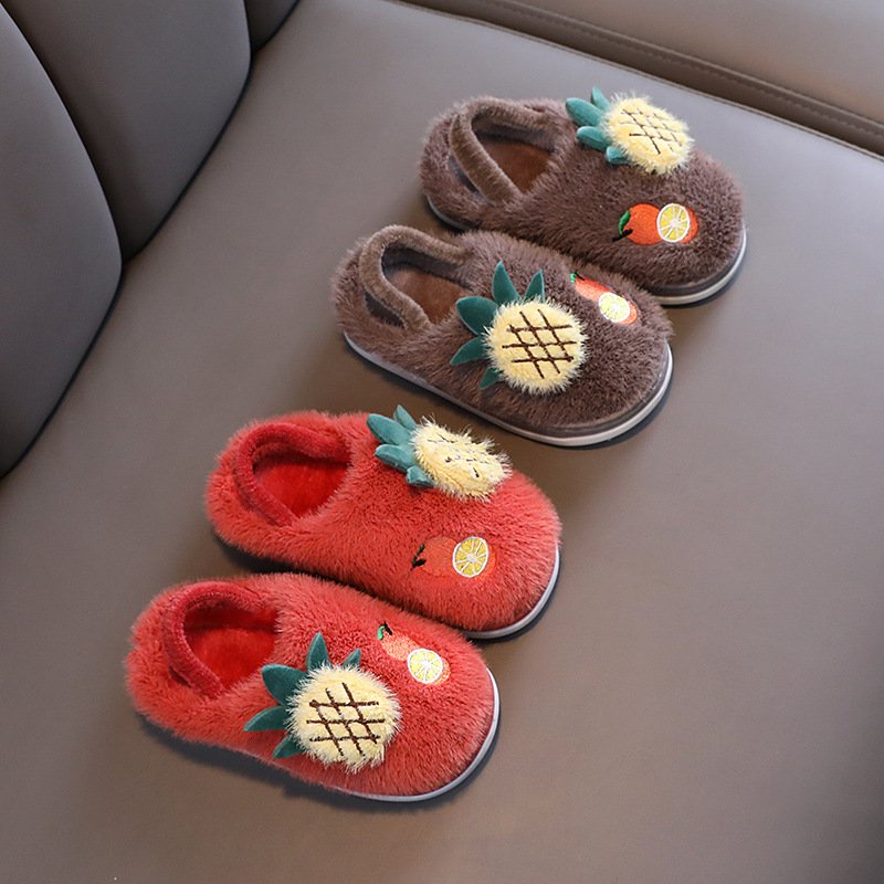 THANH LÝ : Dép Bông Đi Trong Nhà Cho Bé Trai, Gái Họa Tiết Trái Thơm