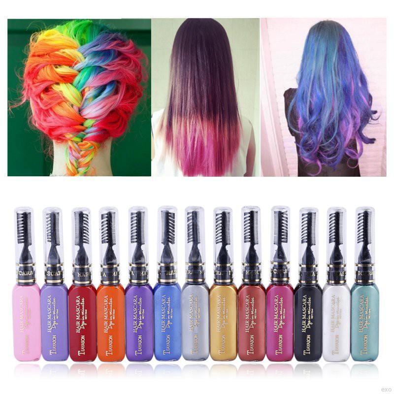 [Hàng mới về] Mascara nhuộm tóc không độc hại 12 màu tùy chọn DIY