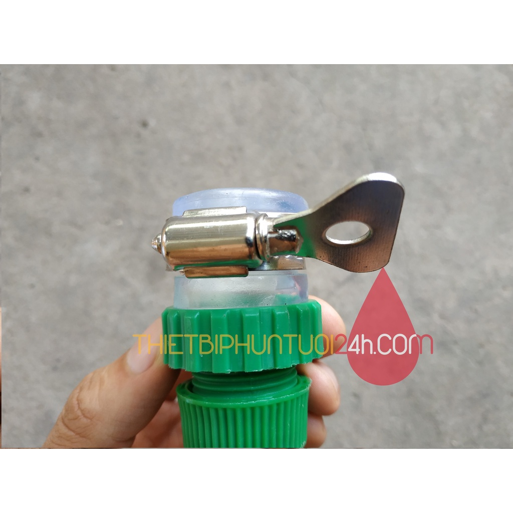 Đầu nối nhanh 16 có đai siết cổ dê khớp nối nhanh vào vòi nước dùng rửa xe tưới cây dẫn nước - MHL