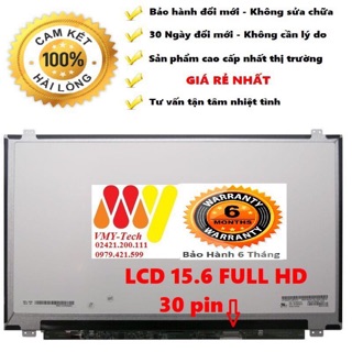 Màn hình LCD 15.6 Slim/Mỏng 30 pin FULL HD IPS  Thay thế cho Dell HP Lenovo Toshiba SamSung CHUẨN HÀNG CAO CẤP-tràn viền