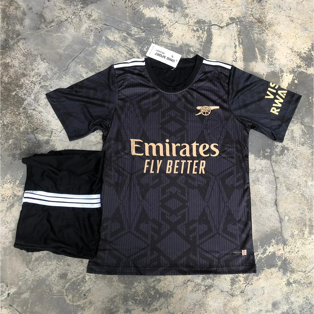 In tên số áo theo yêu cầu_Bộ quần áo bóng đá mẫu mới Ars Đen_Hàng thun lạnh cao cấp loại 1