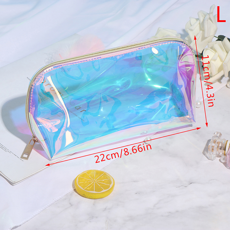 [range11] Woemn Transparent Laser Cosmetic Bag Travel Organizer Zipper Makeup Wash bag [VN]