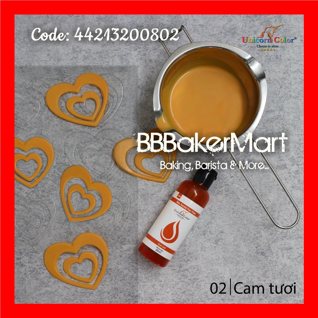 Màu DẦU Unicorn Color mã F02 - Màu CAM TƯƠI - Chai 80ml