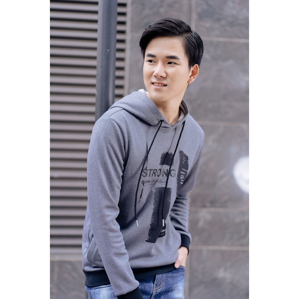 Áo hoodie nam Biman By Biluxury chất nỉ dày có mũ kiểu dáng thể thao trẻ trung mềm mịn không bông xù 4ANOT008GHT | BigBuy360 - bigbuy360.vn