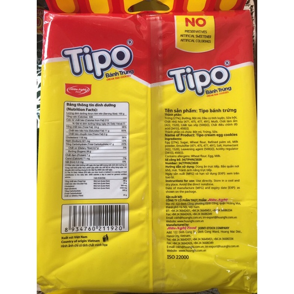 BÁNH TRỨNG TIPO KEM TRUYỀN THỐNG VÀ KEM SẦU RIÊNG TÚI 220G