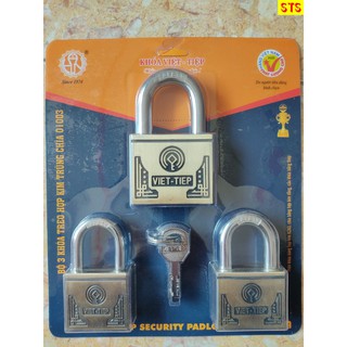 [Hàng chính hãng] - Khóa VIỆT TIỆP - Bộ khóa trùng chìa hợp kim 01003