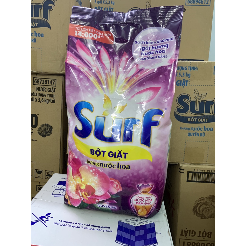 Bột giặt SURF HƯƠNG NƯỚC HOA QUYẾN RŨ bich 5.3KG