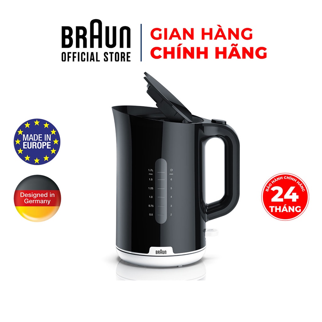 Ấm siêu tốc Braun WK1100BK-Hàng chính hãng 100%, bảo hành 24 tháng