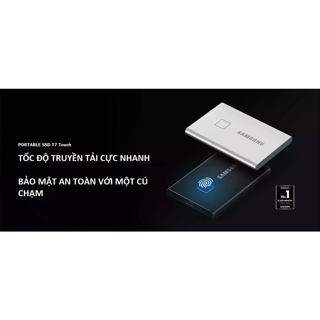 Ổ Cứng SSD Di Động 500GB 1TB 2TB Samsung External T7 Touch USB 3.2 Gen2 - Bản Vân Tay