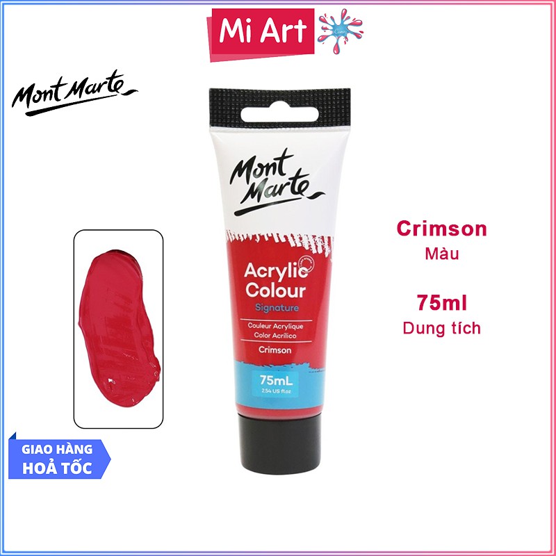 Màu Acrylic Mont Marte 75ml - Crimson - Acrylic Colour Paint Signature 75ml (2.54oz) - MSCH7511