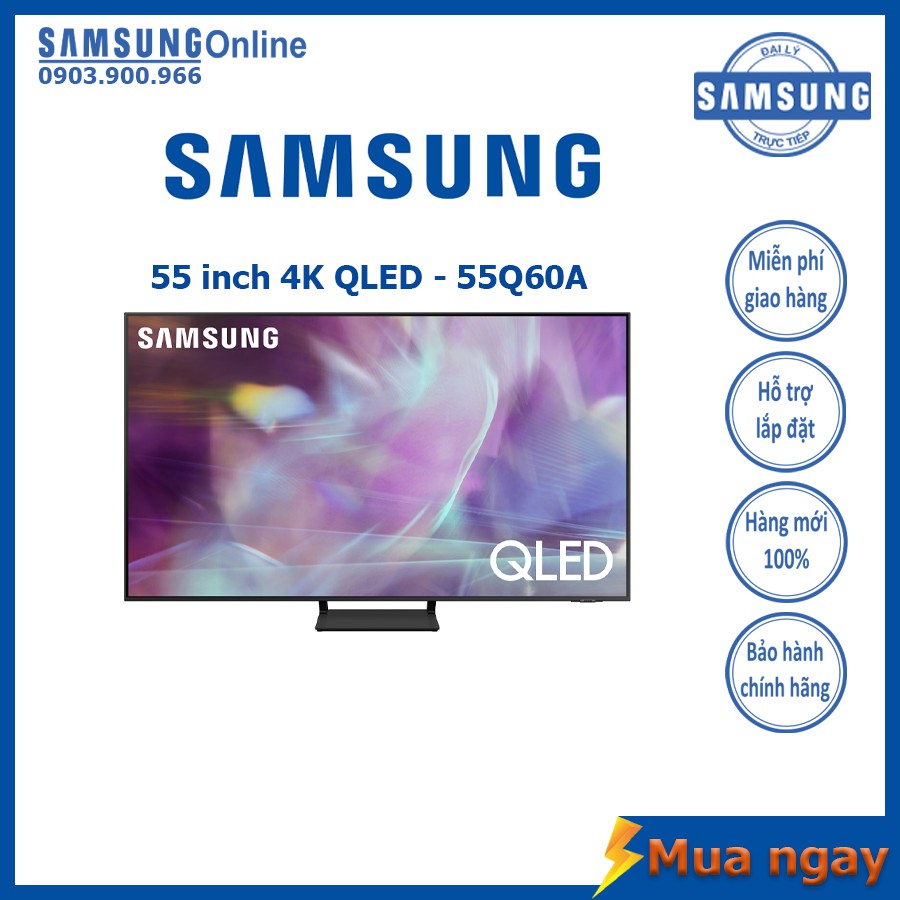 Smart TV Samsung 4K QLED 55 inch QA55Q60A Mới 2021 - Bảo hành 2 năm chính hãng