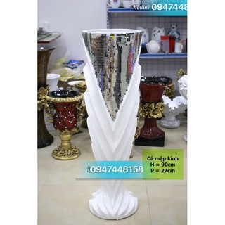 Bình hoa composite dáng ly cá mập kính cao 90cm
