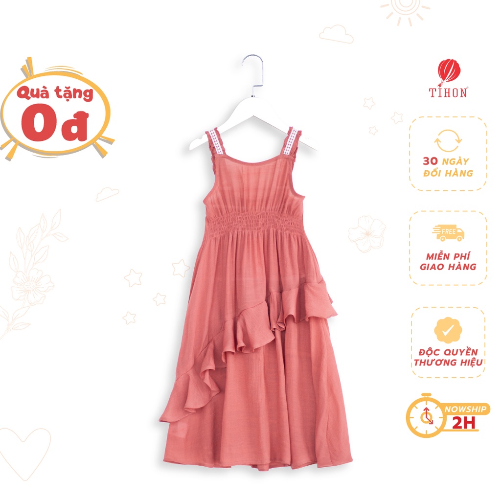 Váy Trẻ Em TIHON Dáng Maxi 2 Dây Phong Cách Hàn Quốc Cực Xinh VT0750203