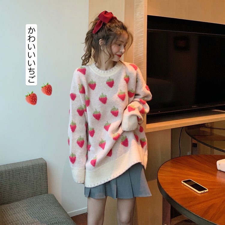 Áo sweater dệt kim dáng rộng phong cách Hàn Quốc thời trang xuân thu mới cho nữ 202