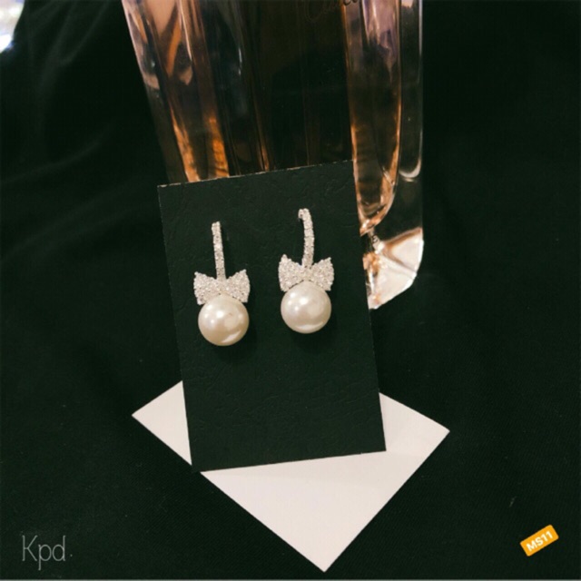 BÔNG TAI THJ - BÔNG NƠ MÓC TRAI BẠC TA 925