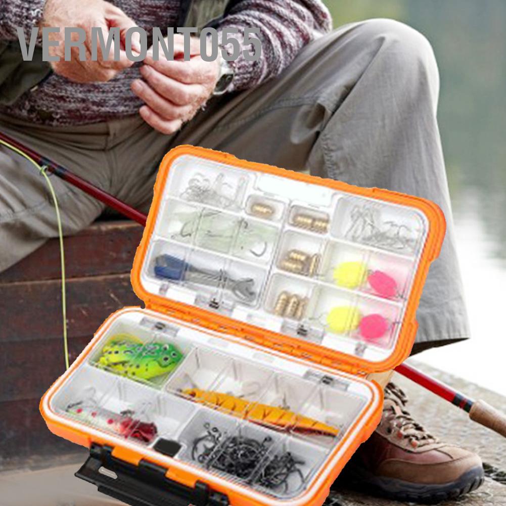 Có thể bán buôn Vật liệu ABS chống thấm nước câu cá hộp hộp đựng mồi móc hộp lưu trữ phụ kiện hộp đựng Vermont055  Hàng giao ngay
