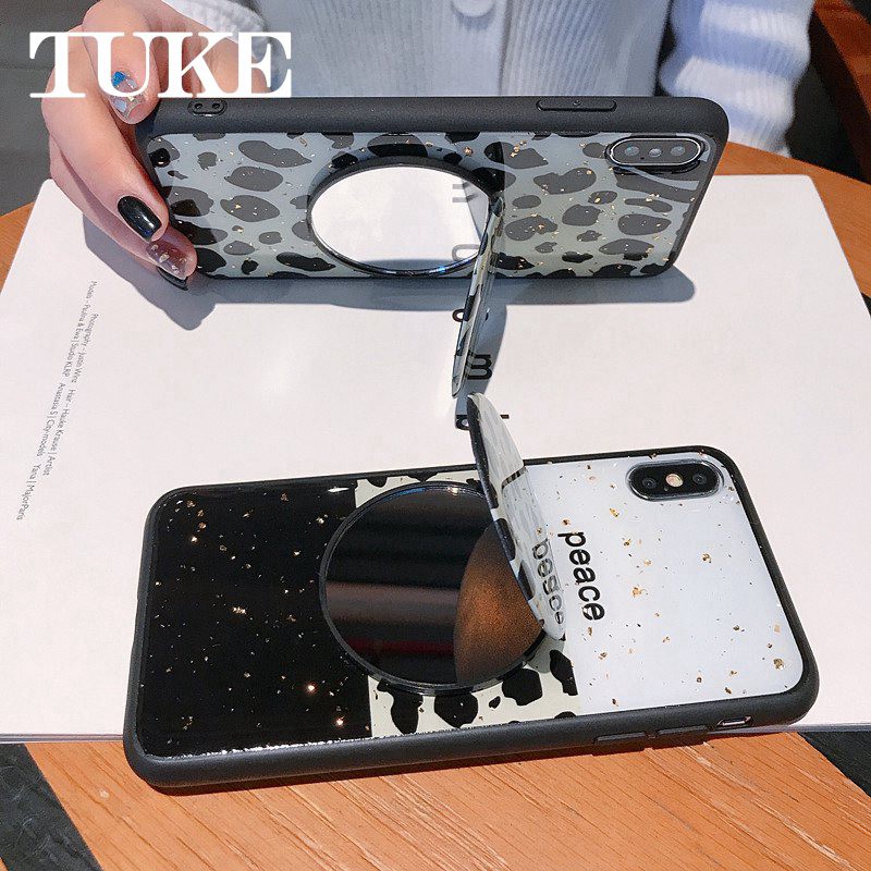 Ốp điện thoại TPU mềm có đế đỡ gương soi cho OPPO A91 A92S F9 A7X F11 Pro IQOO 3 K1 K3 K5 R9 R9P R9S Plus Realme X | BigBuy360 - bigbuy360.vn