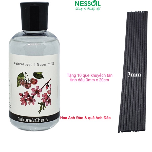 Tinh dầu Refill (thay thế, bổ sung), hương Trái Cherry, dùng cắm que khuếch tán, rót vào bộ cắm đã cạn tinh dầu