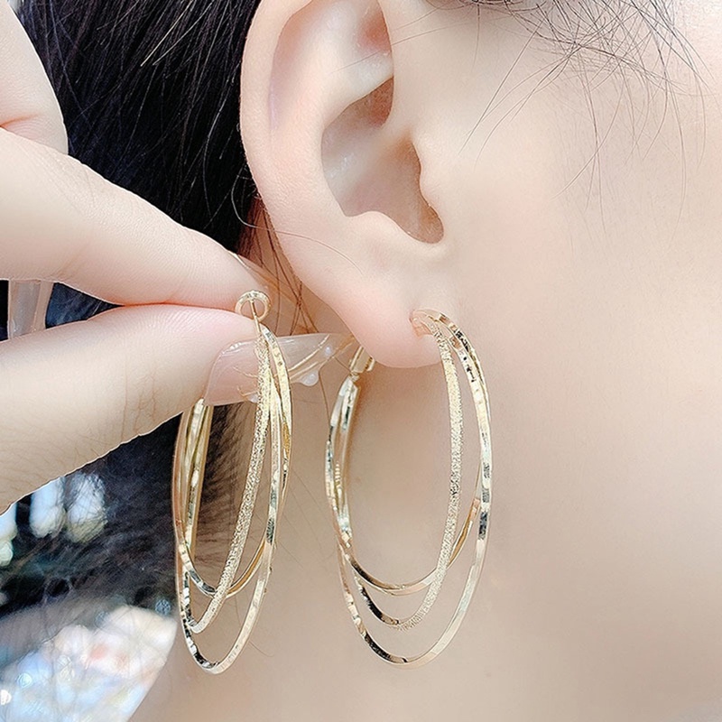 Bông Tai Bạc 925 Hình Tròn Lớn Đính Đá Lấp Lánh Thời Trang Cho Nữ