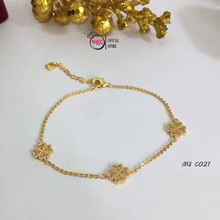 Lắc chân nữ c021 hình cỏ 4 lá may mắn có thể làm lắc tay