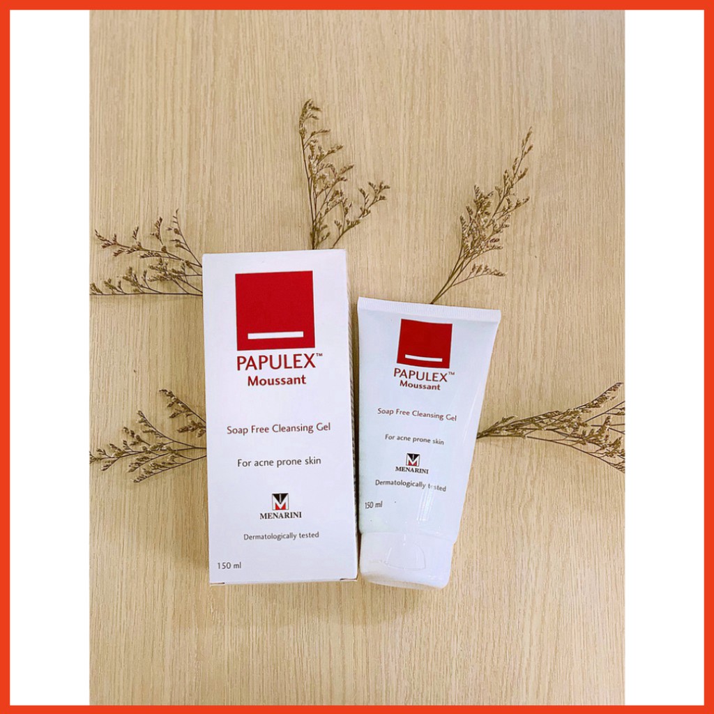 [CHÍNH HÃNG] Papulex Sữa Rửa Mặt Ngăn Ngừa &amp; Giảm Mụn Trứng Cá Moussant Soap Free Cleansing Gel 150ml