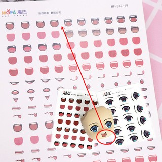 Sticker mắt miệng dán mặt búp bê trang trí dễ thương