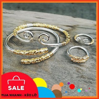 Vòng tay titan Kim Cô -Gậy Như Ý Thiết Bản vân vàng Mạ vàng Freesize