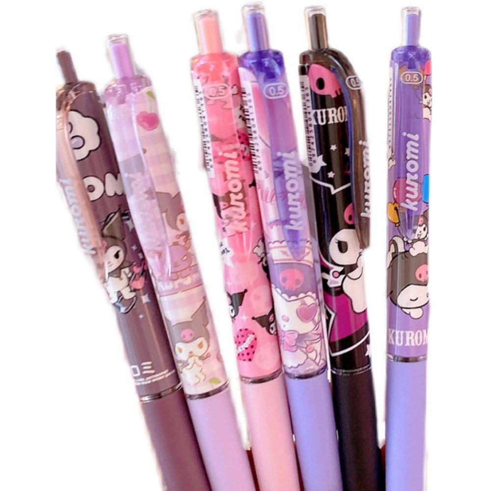 Set 6 bút mực gel ngòi 0.5mm họa tiết My Melody Kuromi đáng yêu