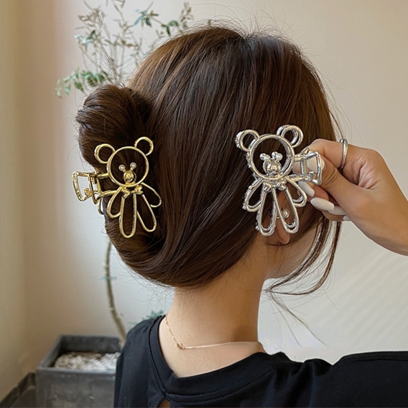 Kẹp tóc kim loại thiết kế đơn giản phong cách Hàn Quốc