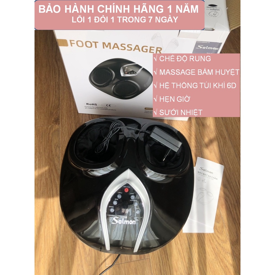 Máy MASSAGE CHÂN [FREESHIP] máy mát xa bấm huyệt cao cấp Salmon S200- 6D 360 độ - kết hợp chế độ rung thư giãn cơ chân