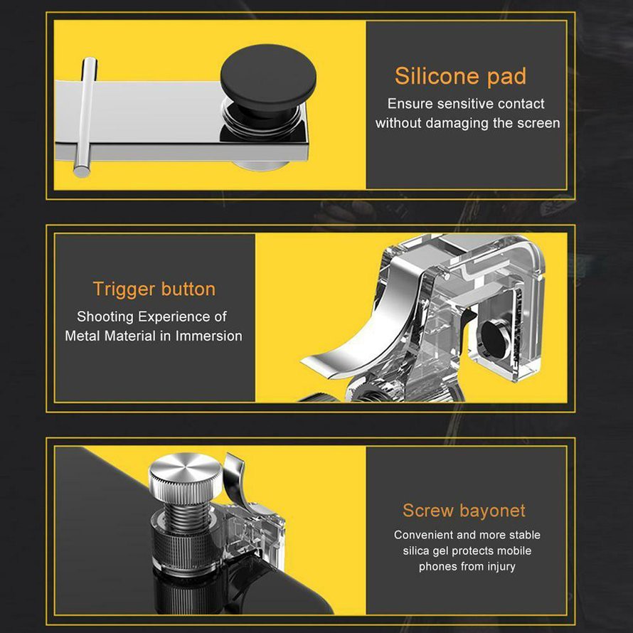 Bộ 2 Nút Bấm Cơ R11 Hỗ Trợ Chơi Game PUBG Mobile Ros Mobile Trên Điện Thoại Di Động