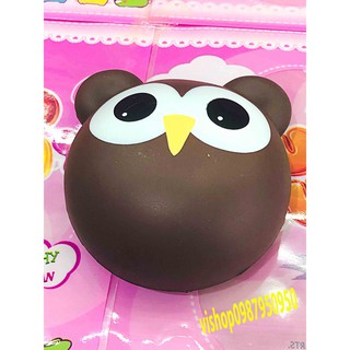 Squishy Bánh Mặt Cú Mèo Nâu