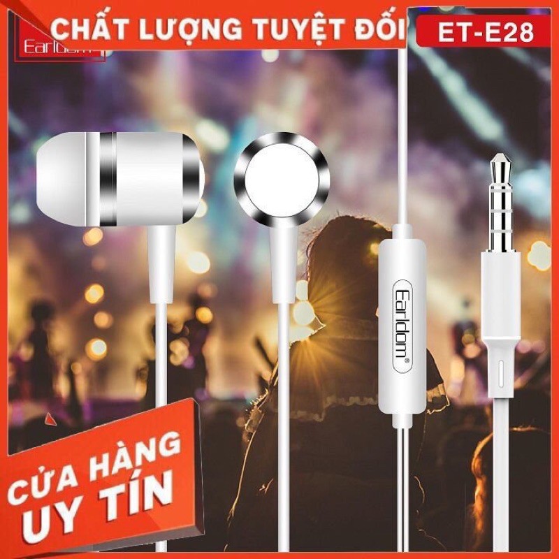 Tai nghe có dây EARLDOM E28 ,có mic , pass căng , phê pha khi nghe nhạc , bảo hành 1 năm lỗi 1 đổi 1