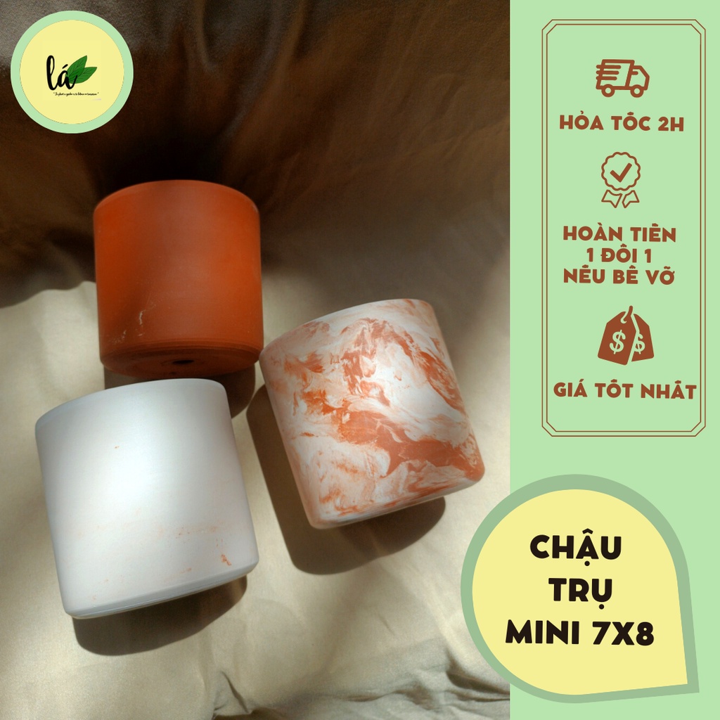 Chậu đất nung mini trụ 7x8, chậu trồng sen đá, xương rồng, chậu cây, chậu trồng cây (ảnh thật)