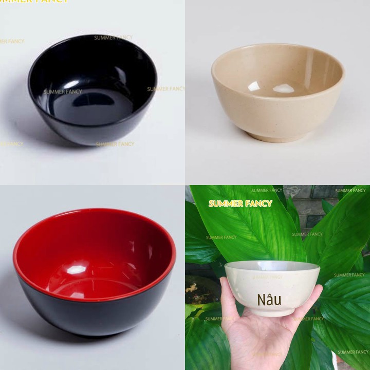 Chén 11.2 x 5.4 cm nhựa ăn cơm nâu CAO CẤP sang trọng / bát cơm - plastic small bowl F-CO02